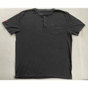 Snap-on Mens XX-Large Henley Shirt Charcoal Gray Short Sleeve Pocket Logo